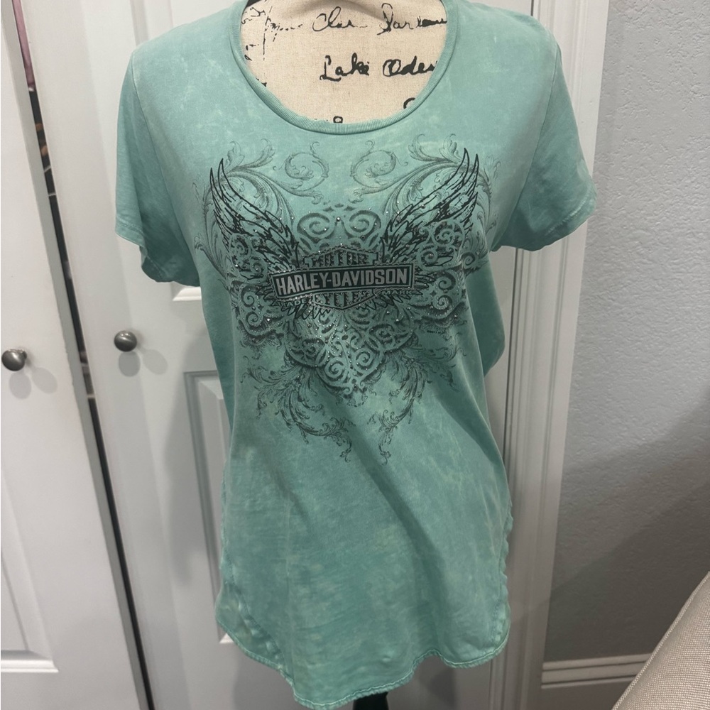 Harley-Davidson Green Graphic Relaxed Tee
